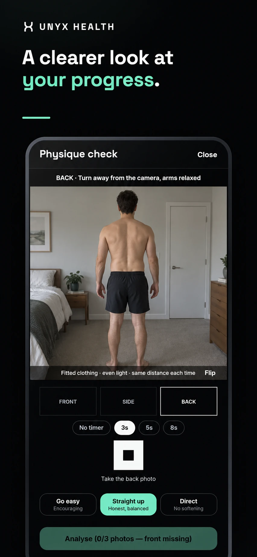 Physique check camera: illustrative person