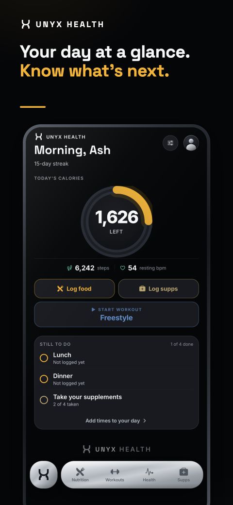 Home — Unyx app screen